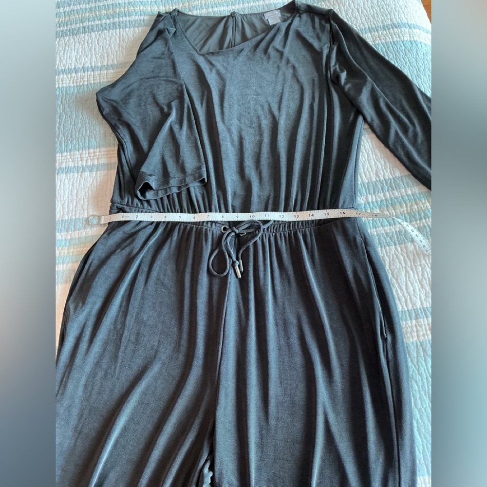 Chico's Slate Gray Long Sleeve Jumpsuit
